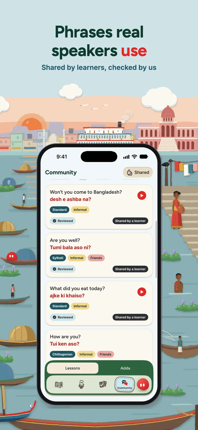 Phrases real speakers use: shared by learners, checked by us